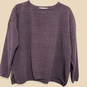 Willow Crew Neck Sweater Heavy Size Medium Purple Marbled with Black